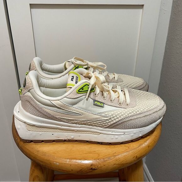 New FILA RENNO ECO Beige Sneakers Mesh Men’s Size 8,5/ womens 10 New - Picture 7 of 8